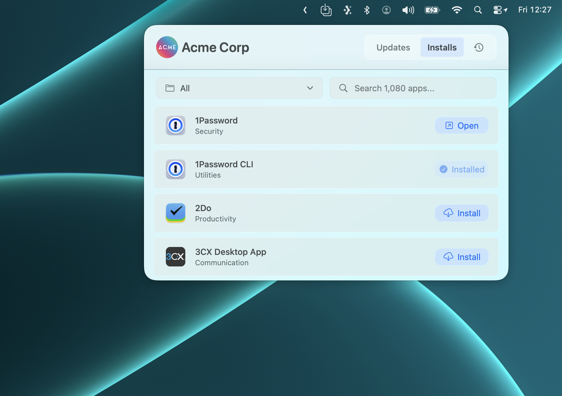 The Zappl menu bar app showing available updates
